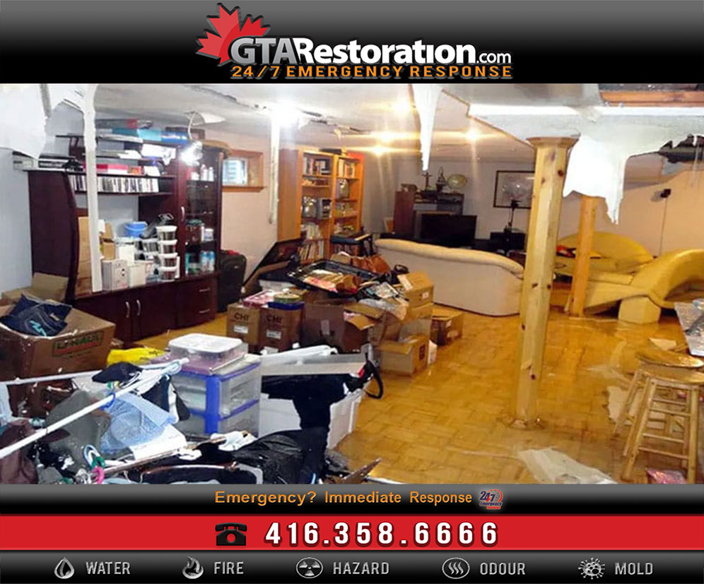 Flooded Basement form Toronto Home